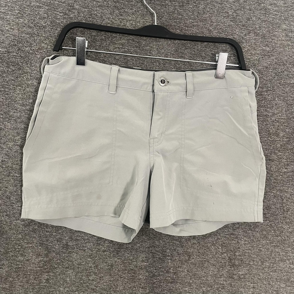 Patagonia‎ Shorts Womens 6 Gray Hiking Utility Stretch Zip Pocket 4 Inseam Happy